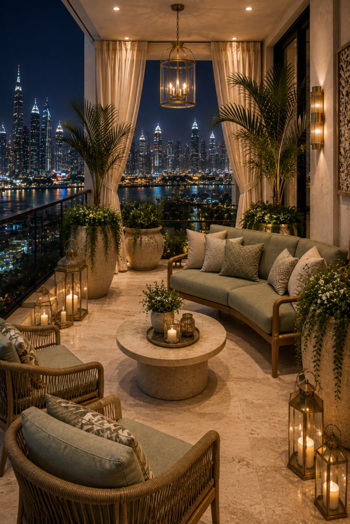 Sage green modern balcony