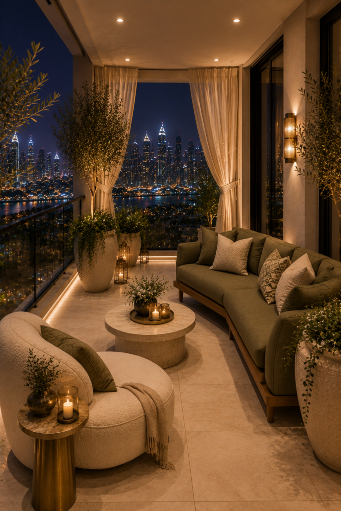 Olive brass modern balcony