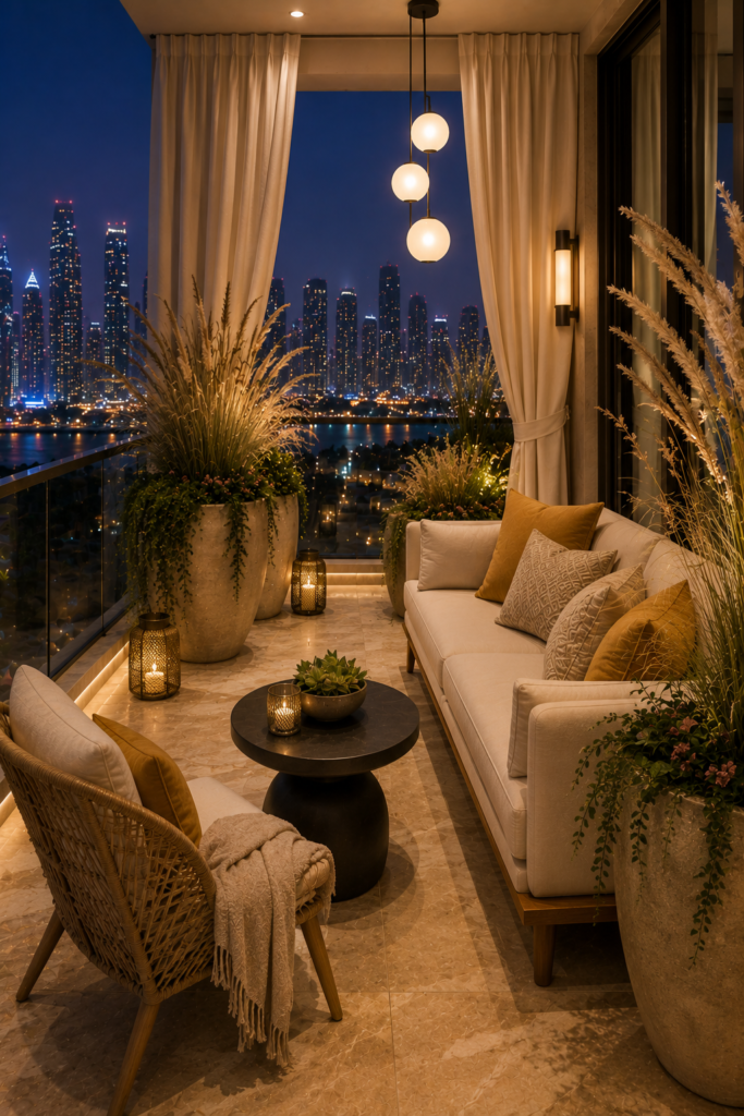 Mustard cream modern balcony
