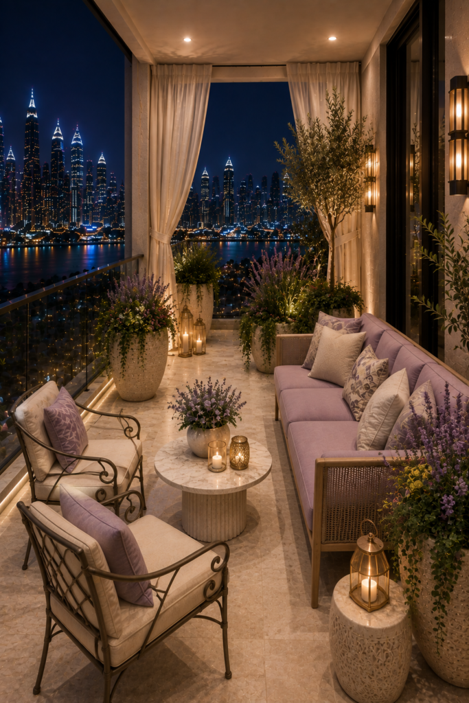 Lavender modern balcony design