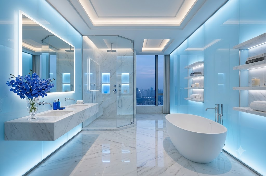 Arctic blue luxury bathroom