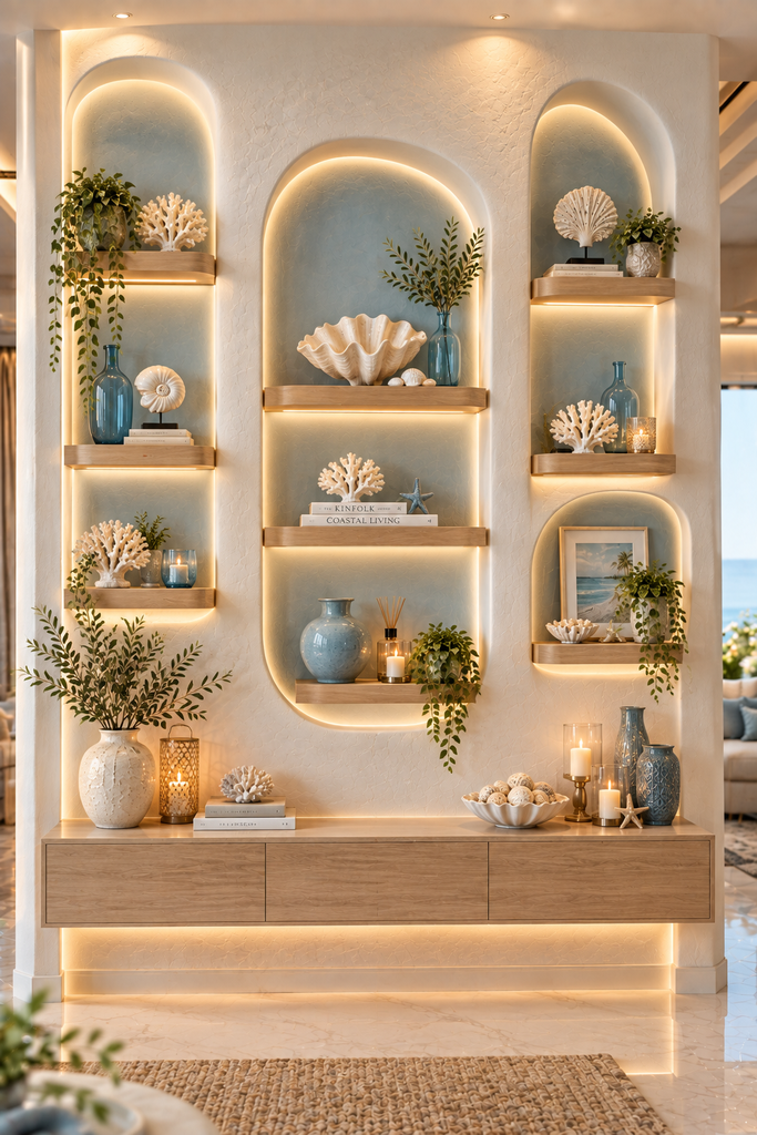 Coastal sculptural luxury feature wall