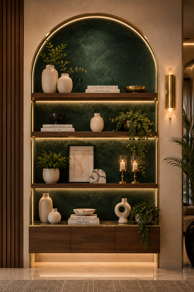 Emerald arch luxury feature wall
