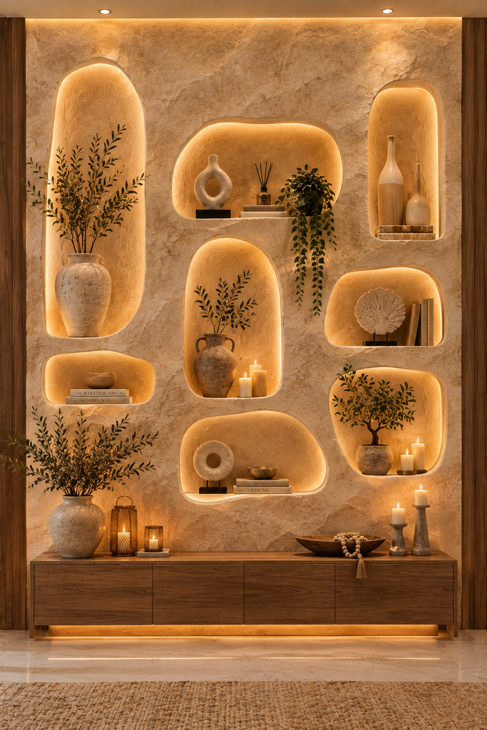 Organic stone luxury feature wall