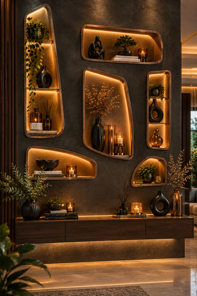  Charcoal copper luxury feature wall