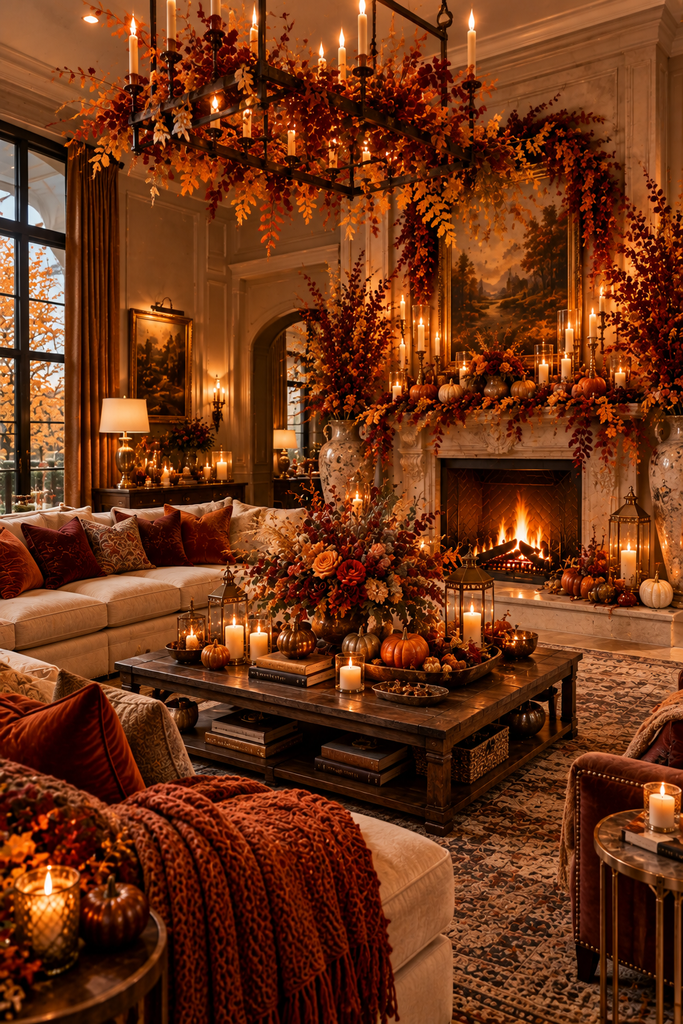 Grand luxury autumn living room