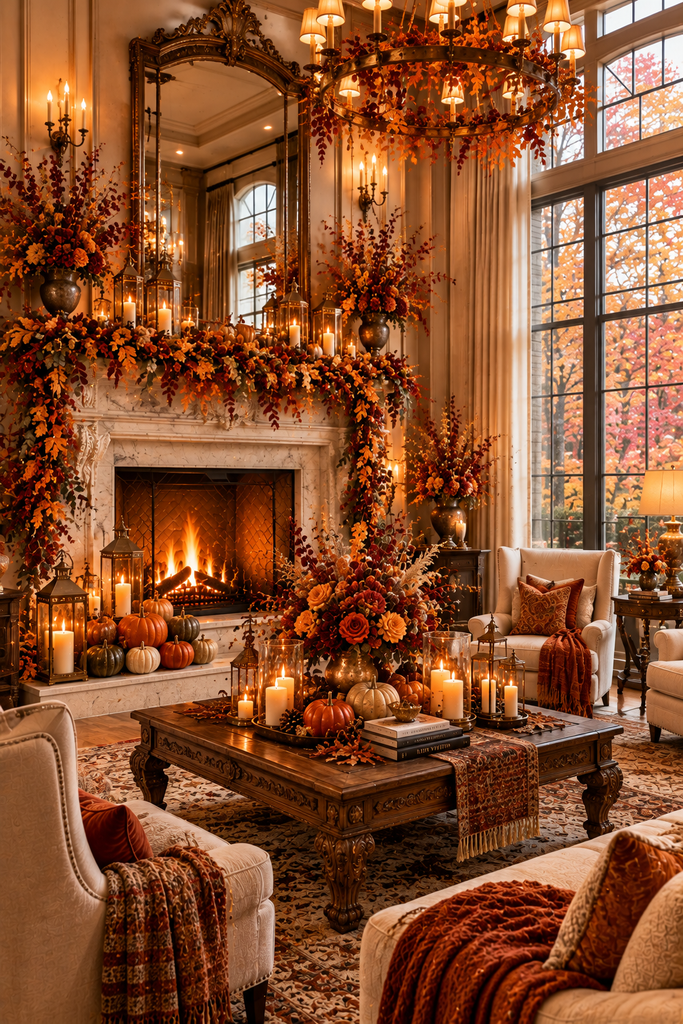  Luxury autumn fireplace salon