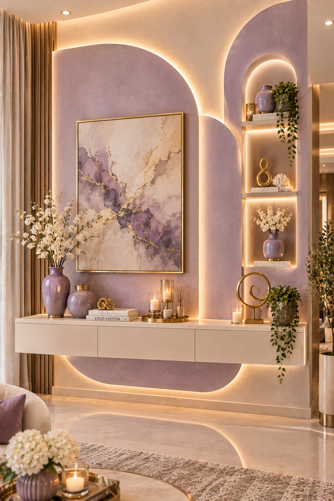  Lavender contemporary luxury feature wall